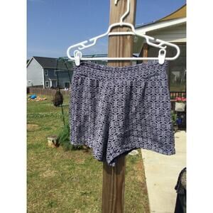 Knox rose womens pull on shorts M medium stretch navy blue geometric beachy